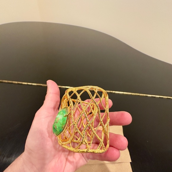RARE Bohemian Luxury authentic Alexis Bittar Gemstone Statement Cuff/Bracelet - Picture 13 of 17
